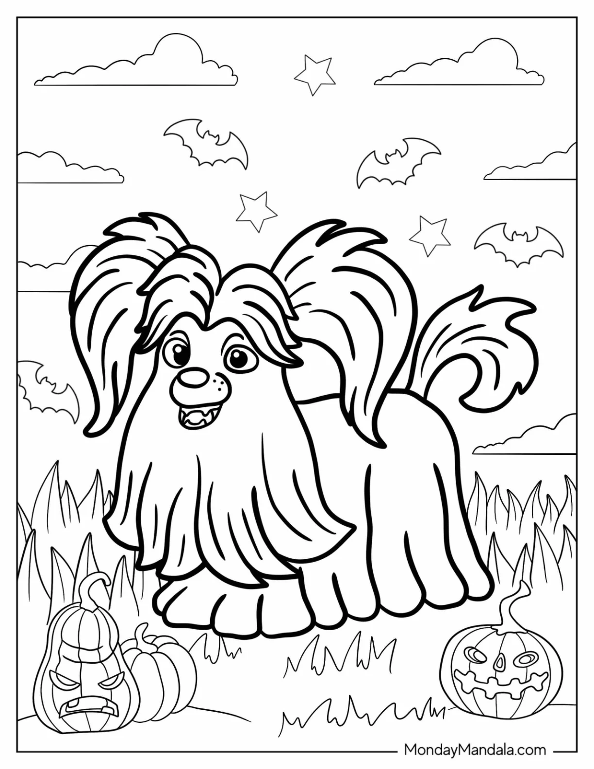 Vampirina Coloring Page Of Wolfie With Jack O Lanterns coloring page