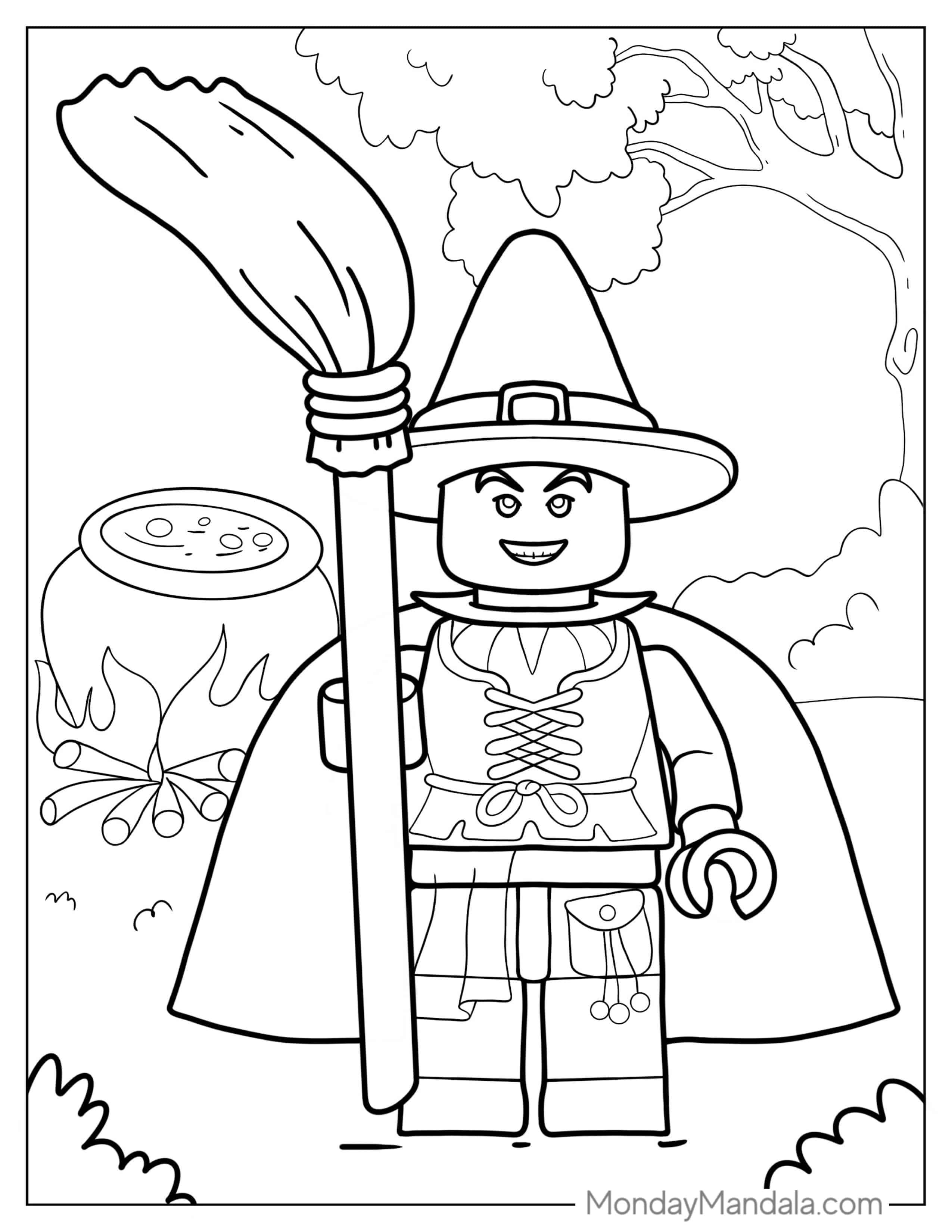 Lego Witch Coloring Sheet For Kids coloring page