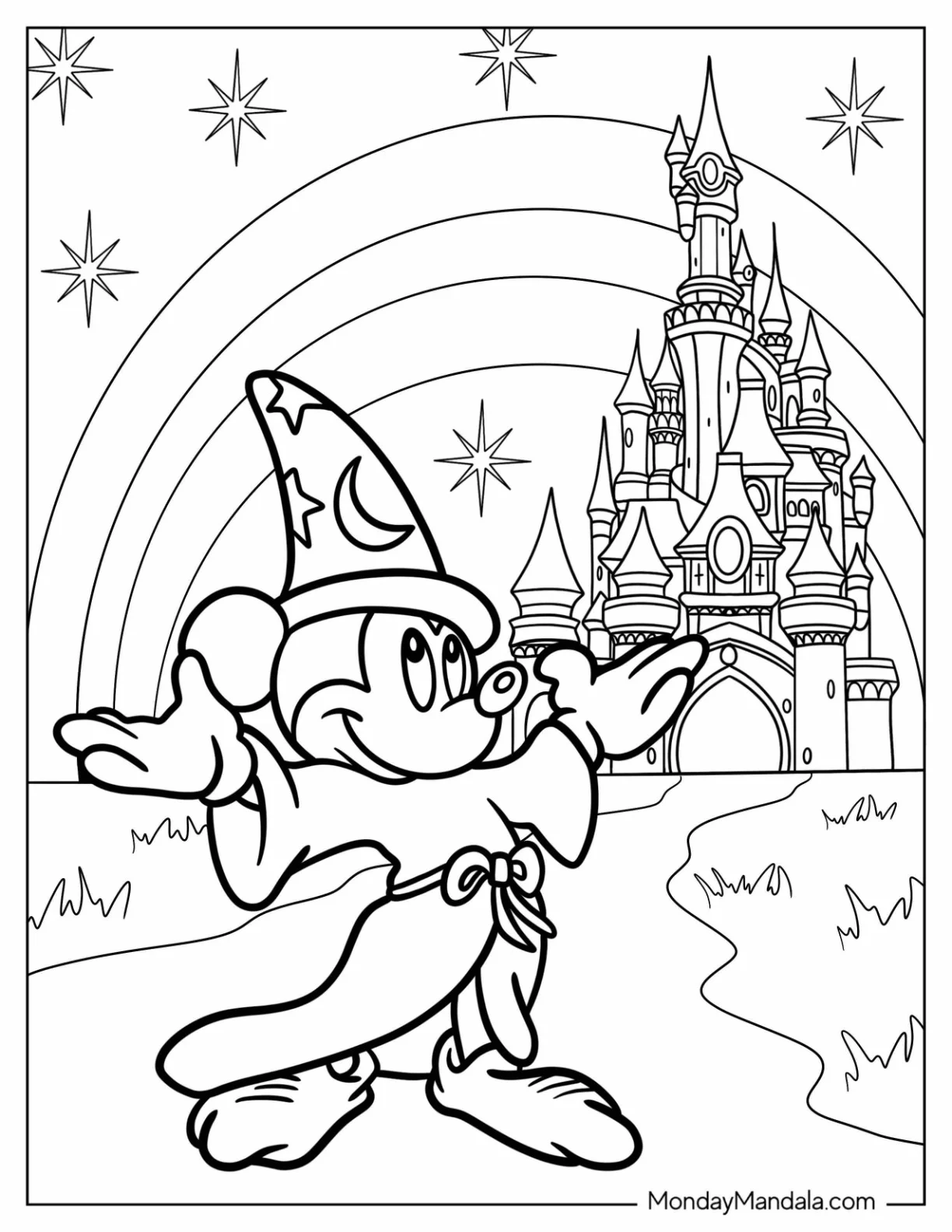 Wizard Coloring Page Mickey Mouse coloring page
