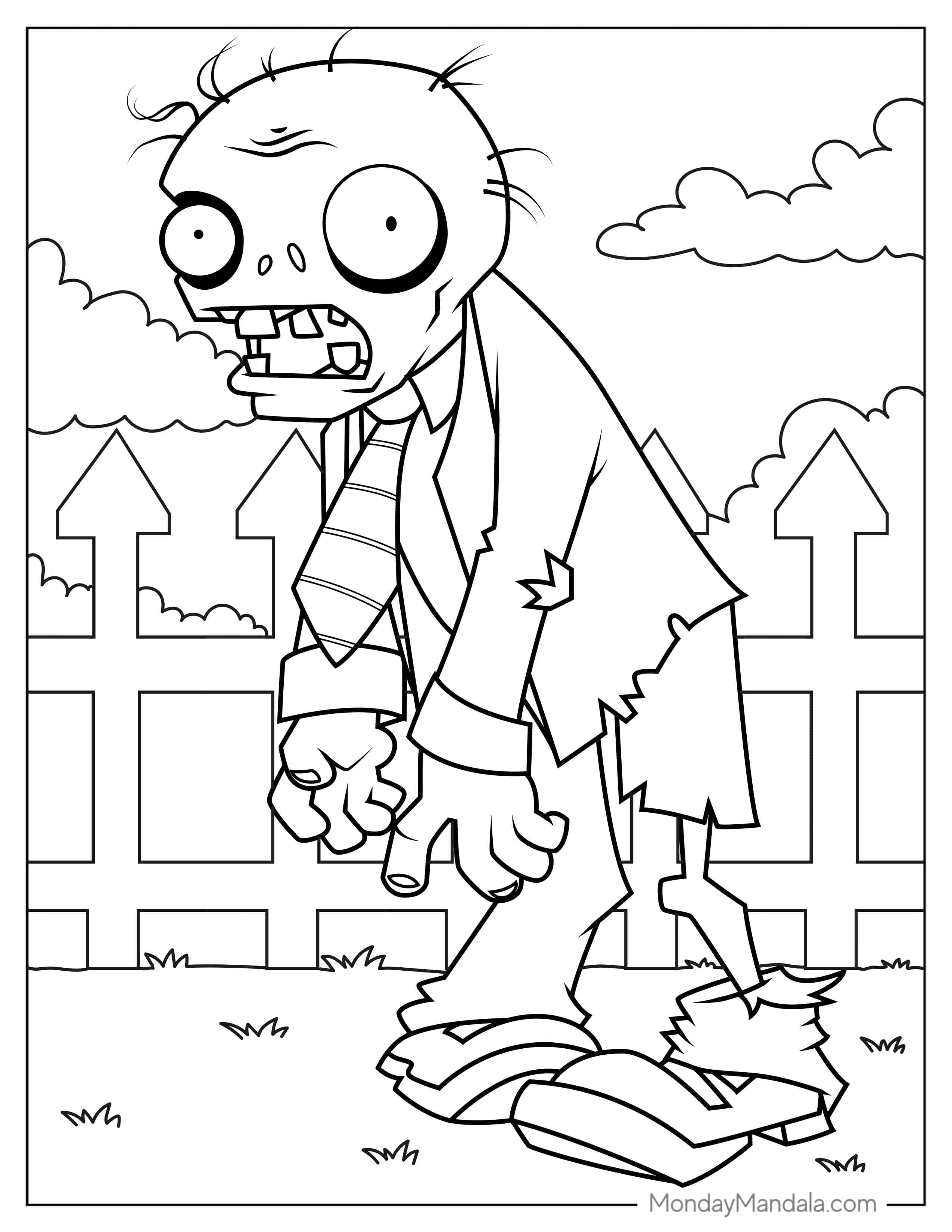 Plants Vs Zombies Coloring Sheet coloring page