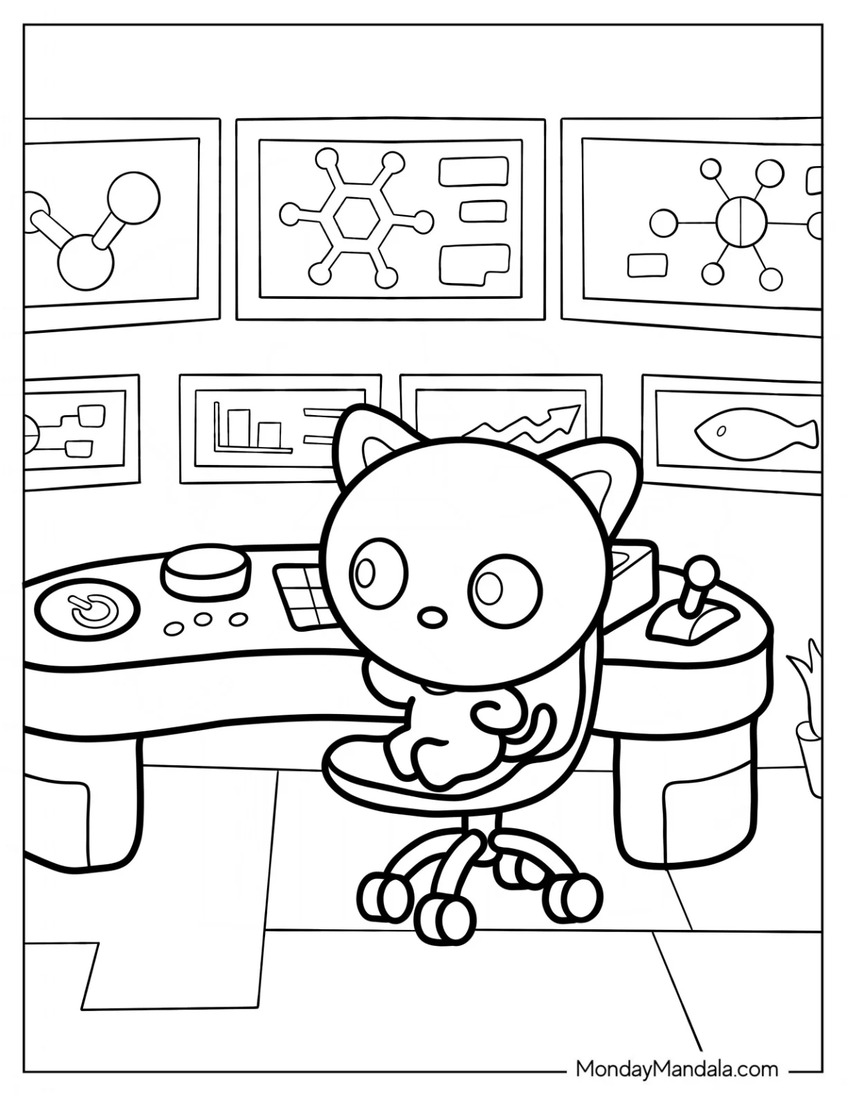 Chococat Working In A Science Lab coloring page