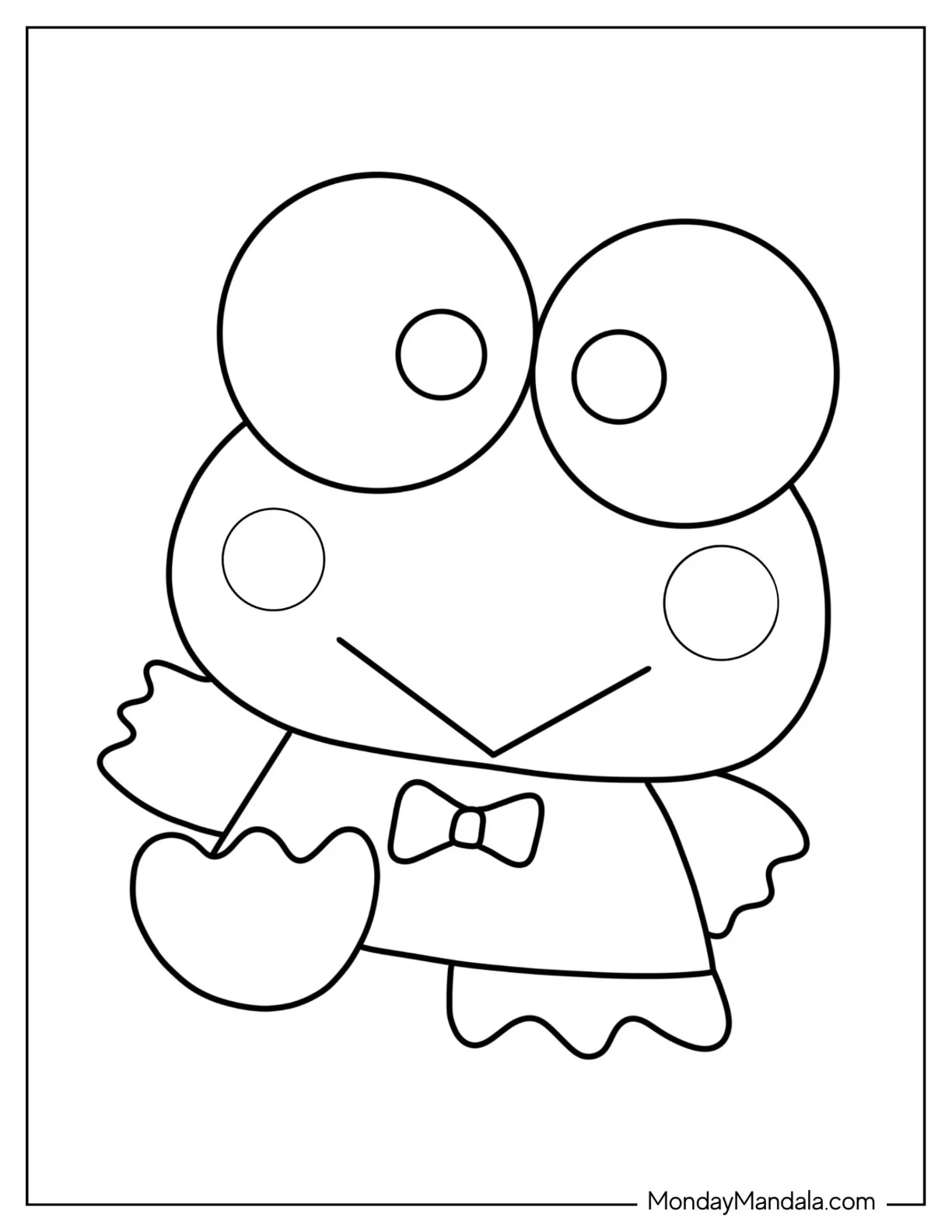 Easy Keroppi Coloring Page For Preschoolers coloring page — printable line art