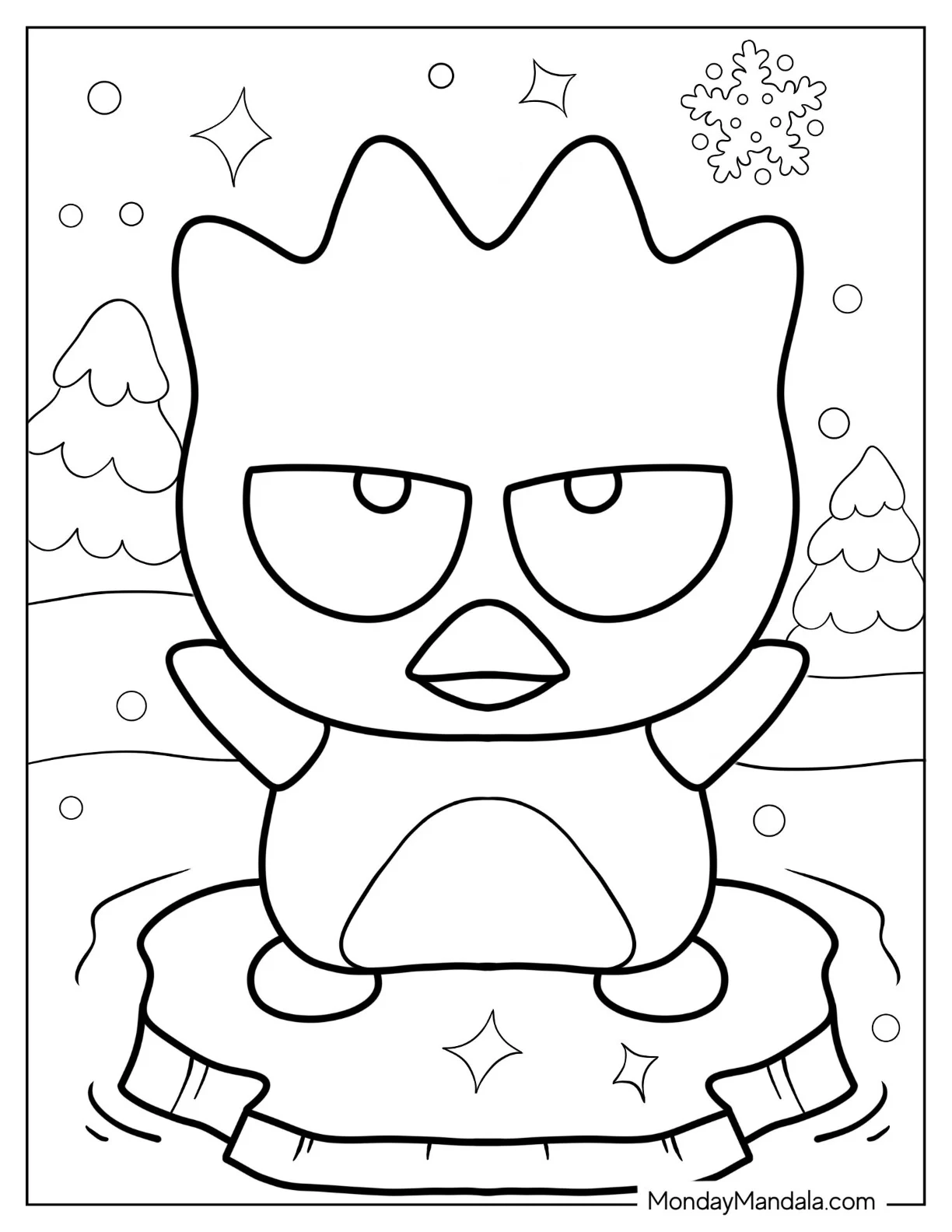 Sanrio Coloring Pages Of Badtz Maru With Arms Up coloring page