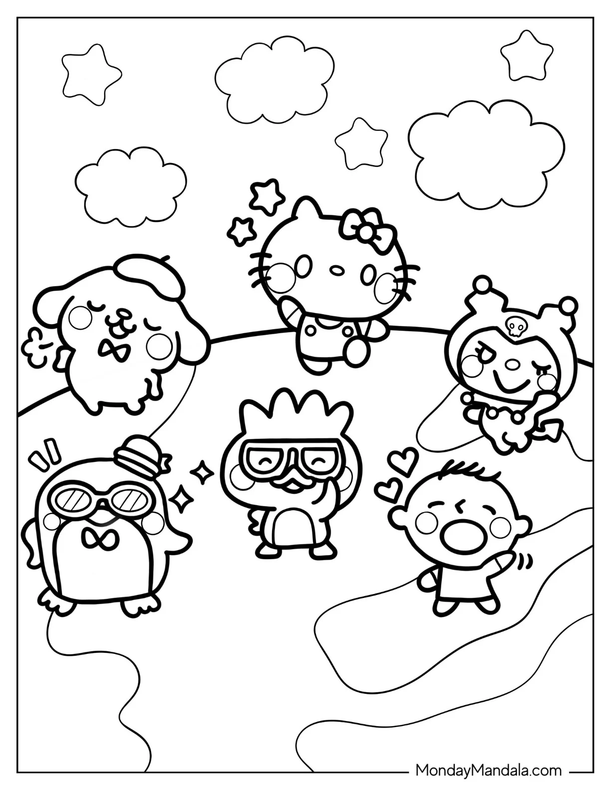 Sanrio Coloring Pages Of Friends Dancing coloring page
