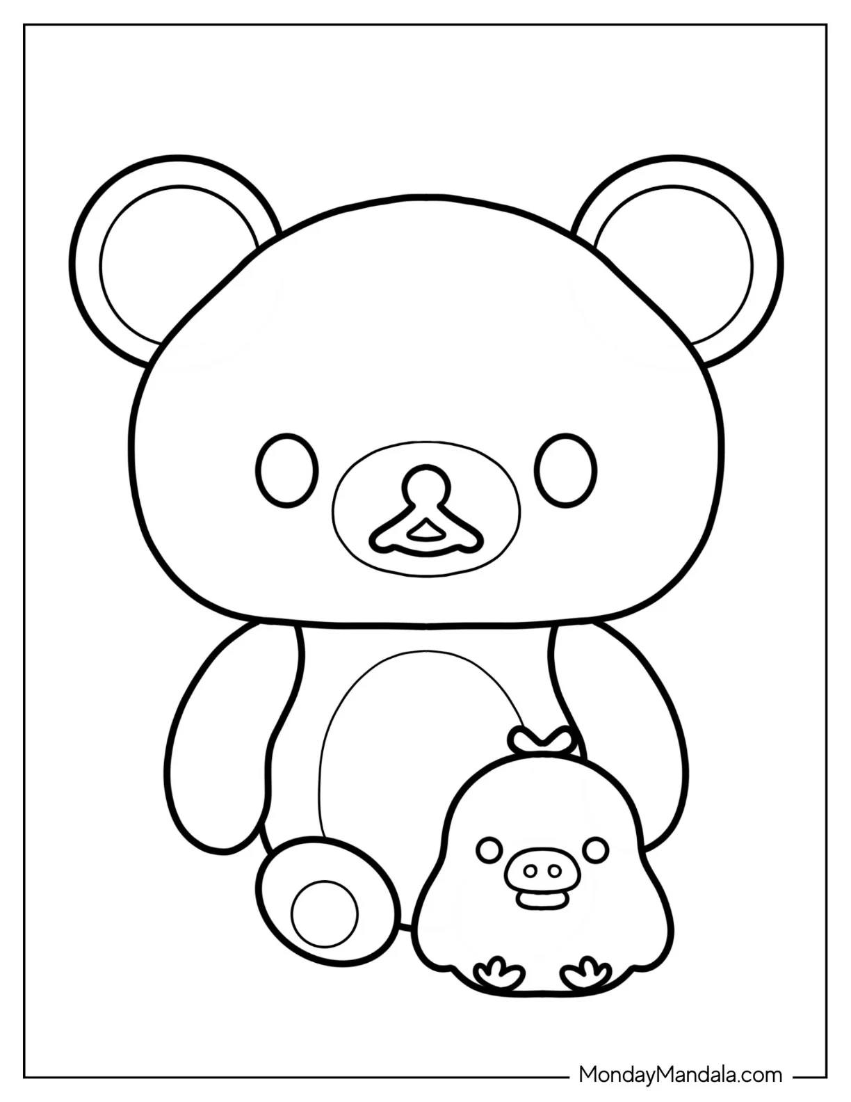 Sanrio Coloring Pages Of Rilakkuma Outline coloring page
