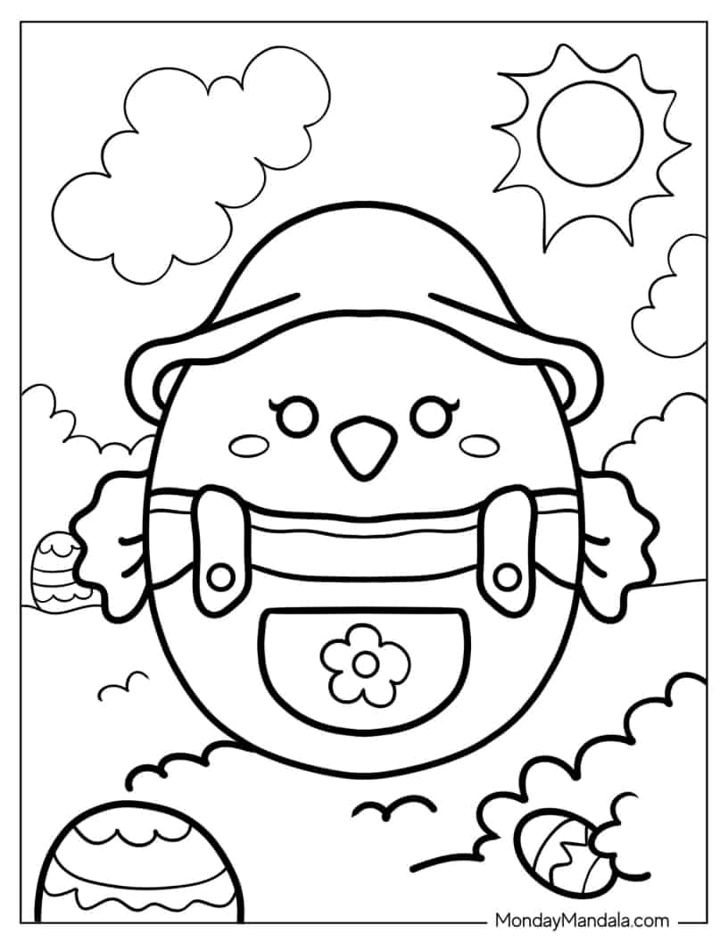 Aimee The Easter Chick Squishmallow coloring page