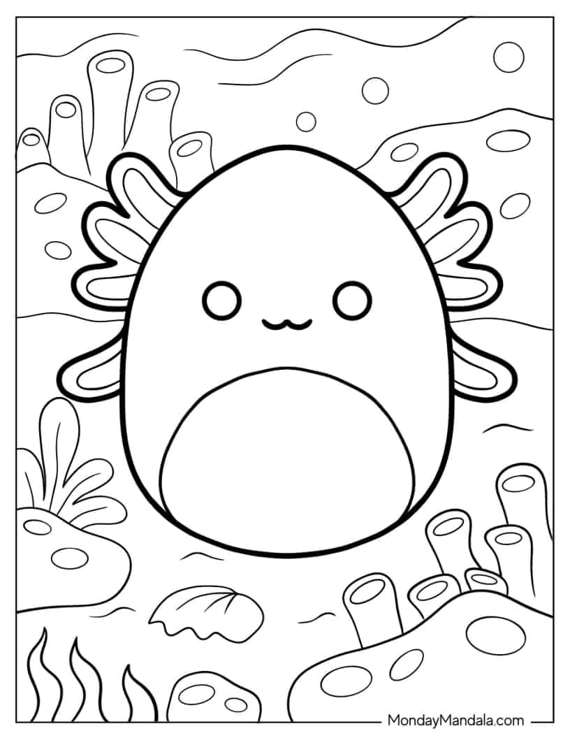 Archie The Axolotl Squishmallow coloring page