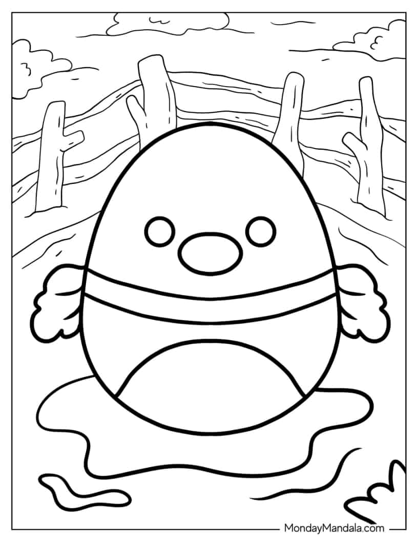 Avery The Duck Squishmallow coloring page