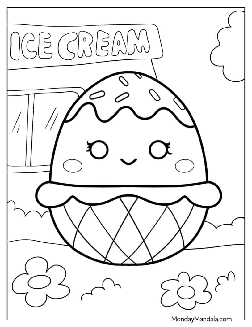 Bernise The Ice Cream Squishmallow coloring page
