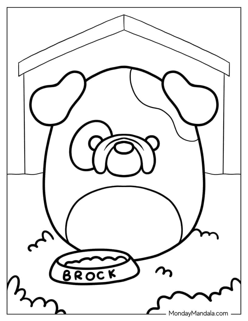 Brock The Bulldog Squishmallow coloring page
