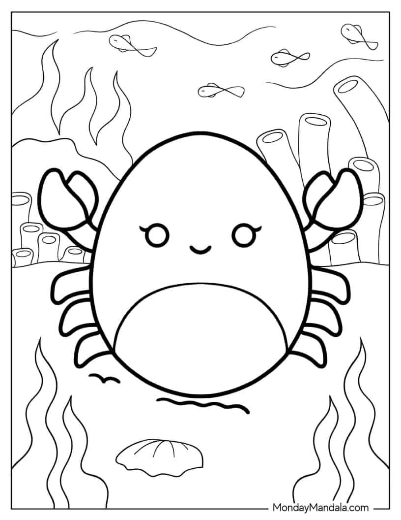 Cailey The Crab Squishmallow coloring page