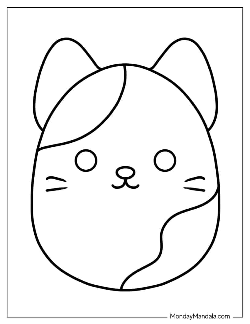 Cameron The Cat Squishmallow coloring page