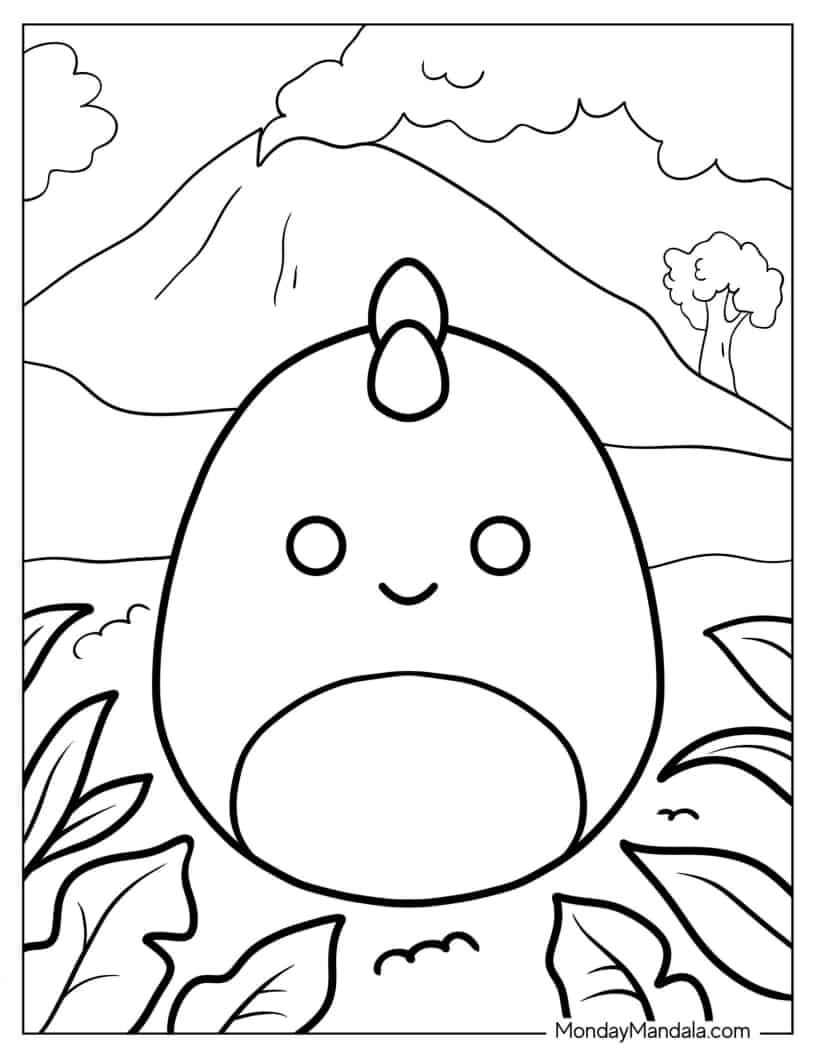 Danny The Dinosaur Squishmallow coloring page