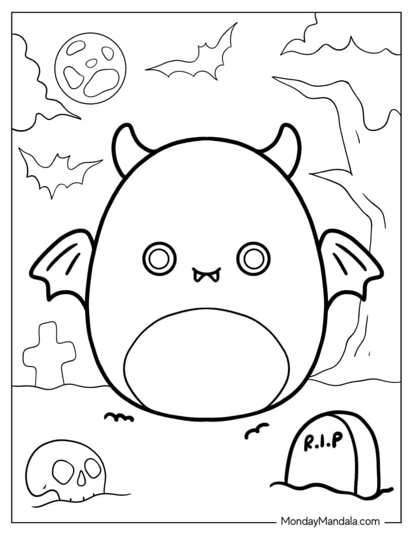 Dante The Demon Squishmallow coloring page