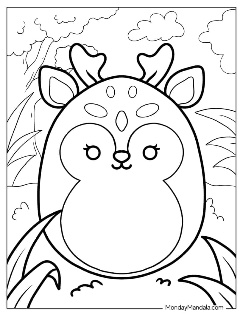 Dawn The Deer Squishmallow coloring page