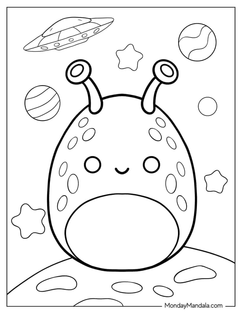 Daxzon The Alien Squishmallow coloring page