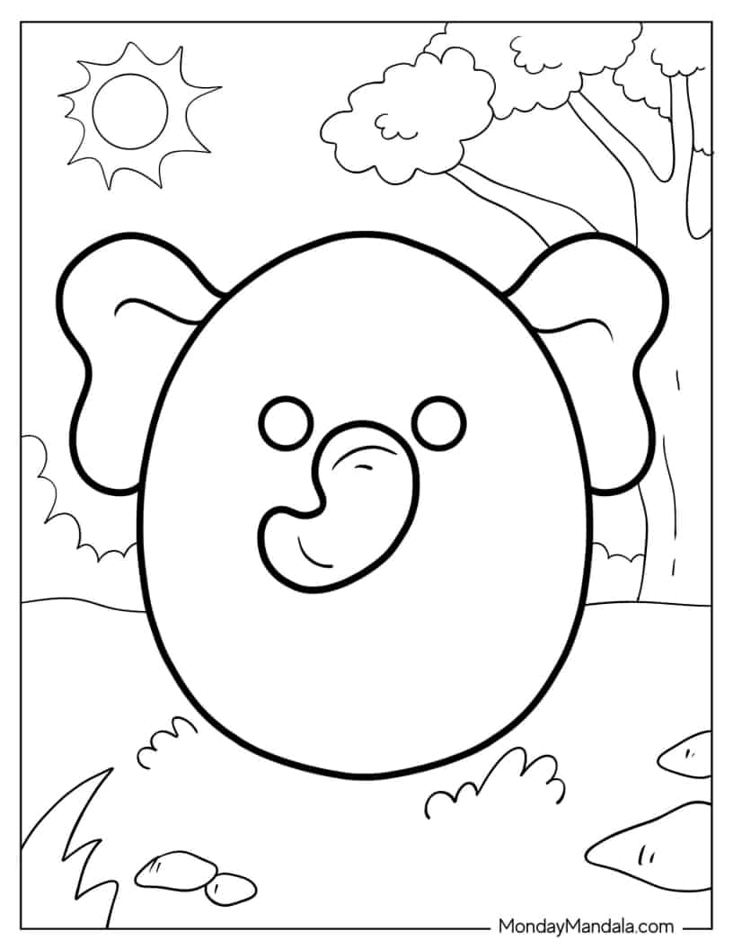 Emma The Elephant Squishmallow coloring page