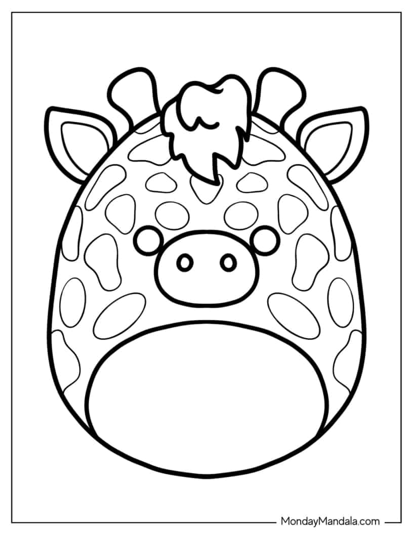 Garry The Giraffe Squishmallow coloring page