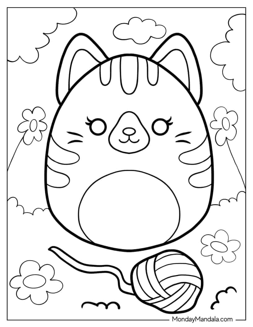 Gigi The Ginger Cat Squishmallow coloring page