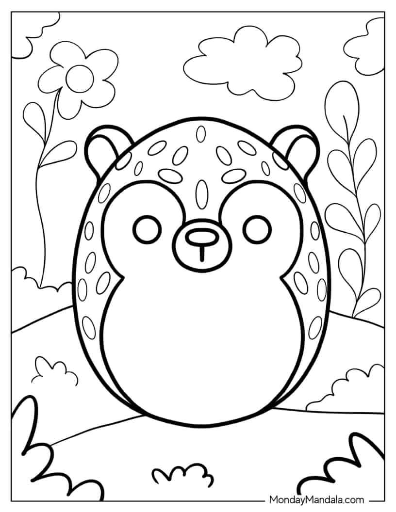Hans The Hedgehog Squishmallow coloring page