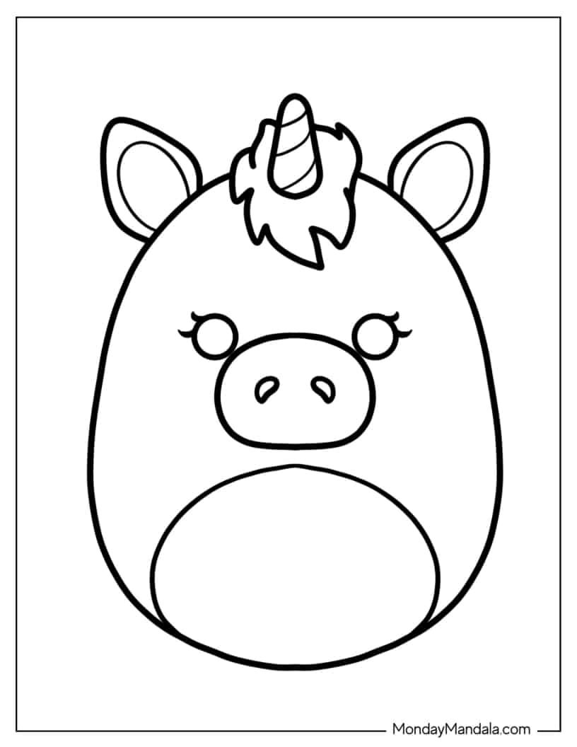 Lola The Unicorn Squishmallow coloring page