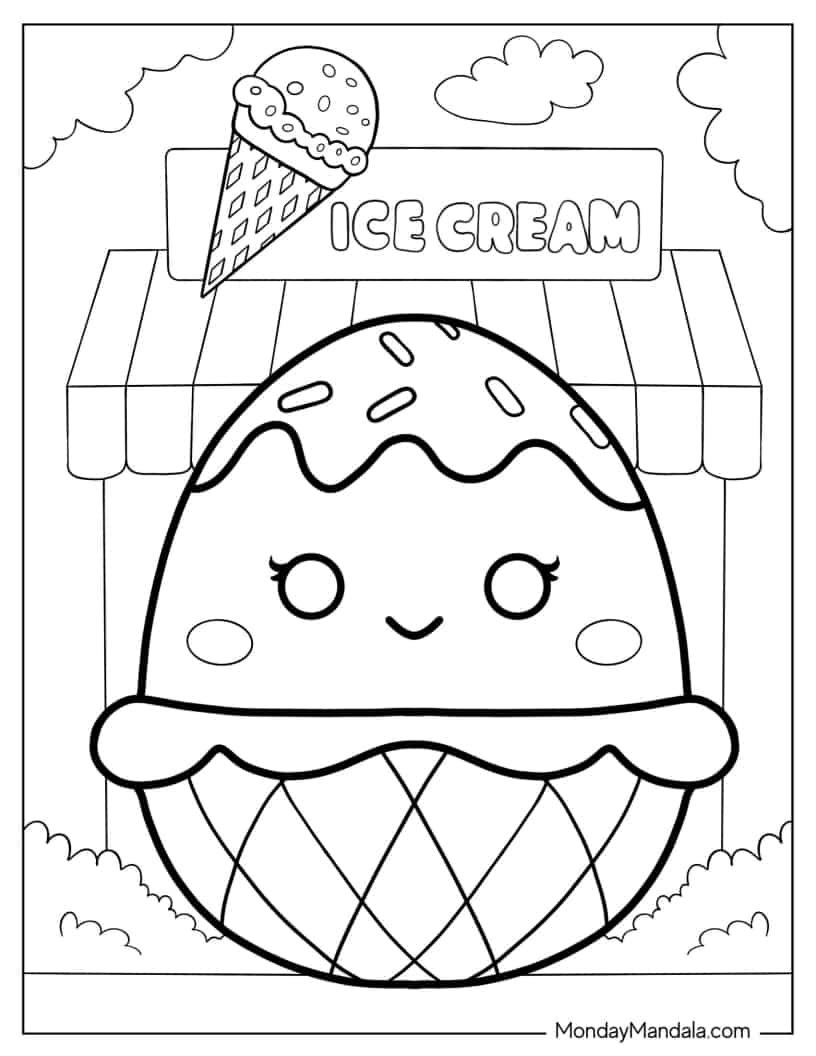 Maya The Ice Cream Squishmallow coloring page