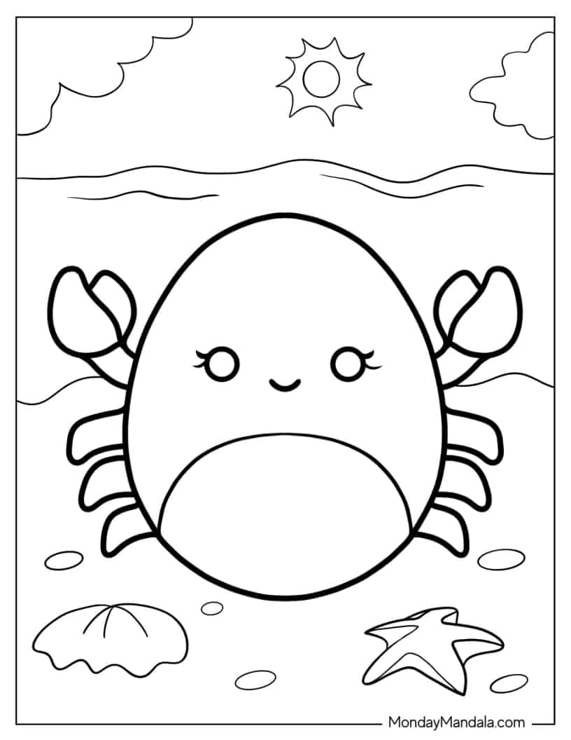 Mykii The Crab Squishmallow coloring page