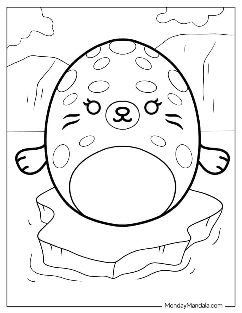 Odile The Seal Squishmallow coloring page