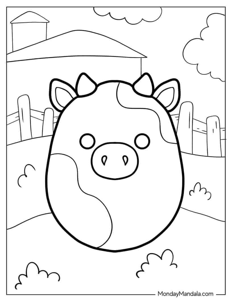 Patty The Cow Squishmallow coloring page