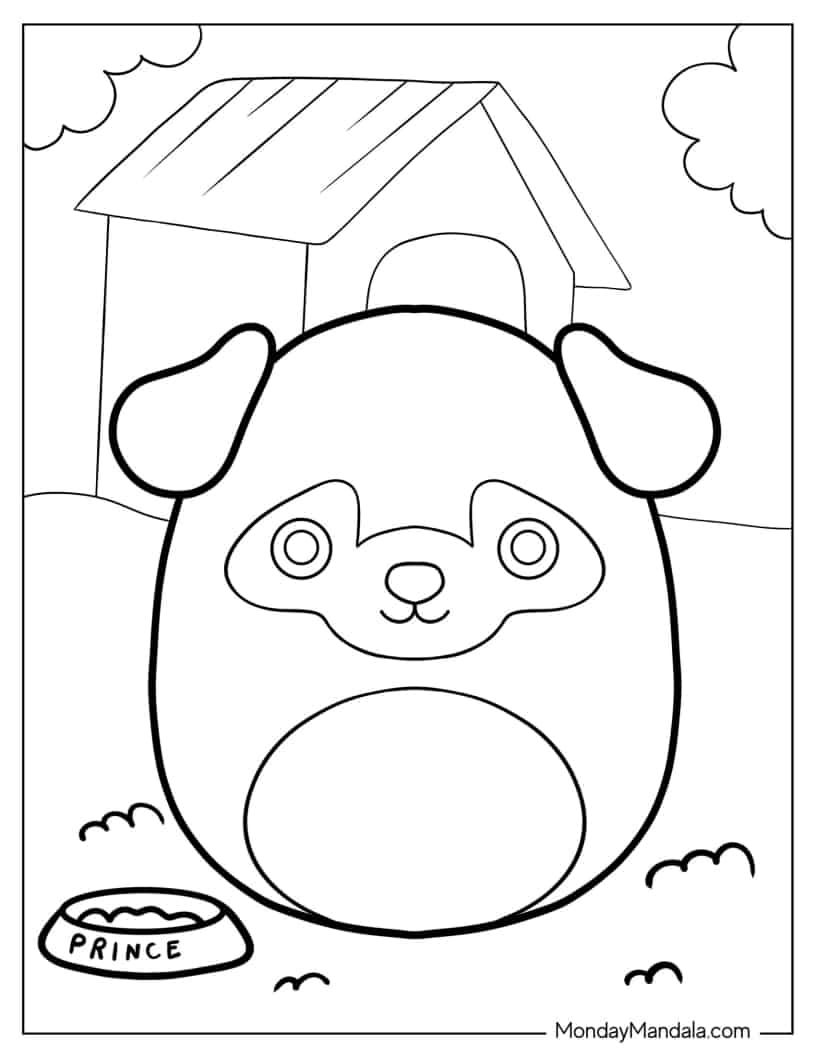 Prince The Pug Squishmallow coloring page