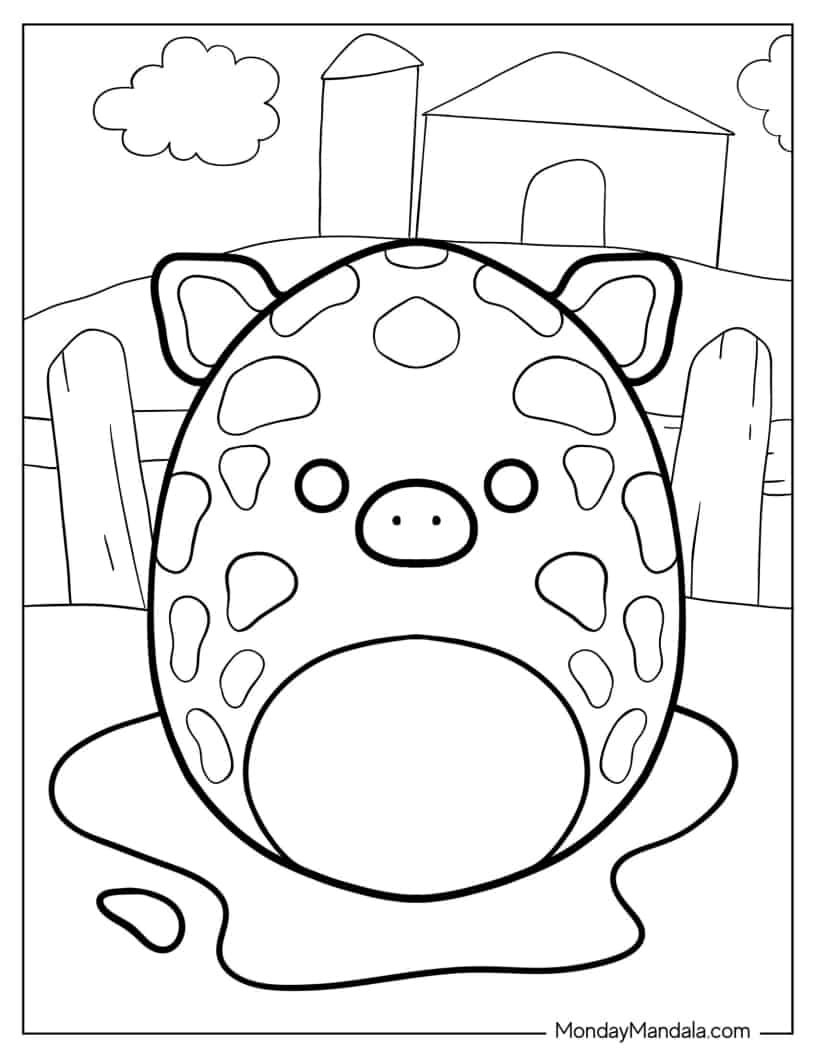 Rosie The Pig Squishmallow coloring page