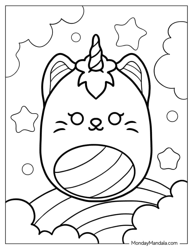 Sabrina The Caticorn Squishmallow coloring page