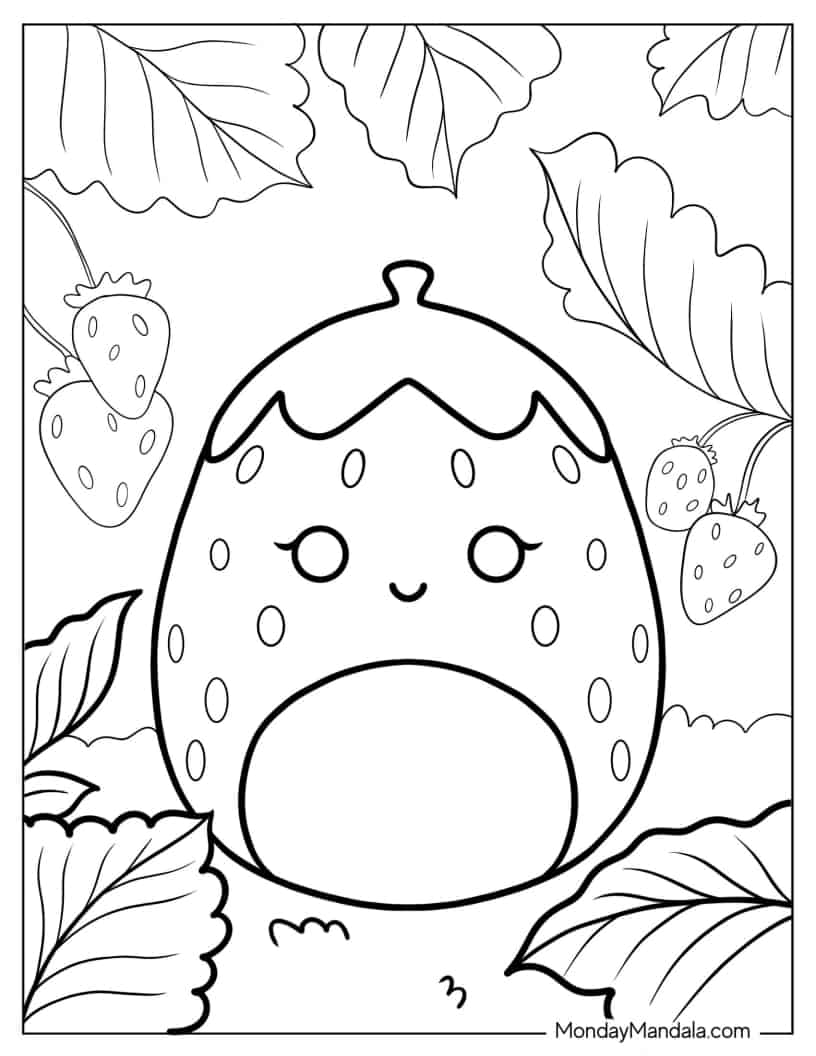 Scarlet The Strawberry Squishmallow coloring page