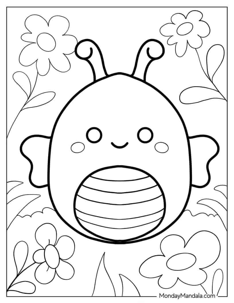Sunny The Bee Squishmallow coloring page
