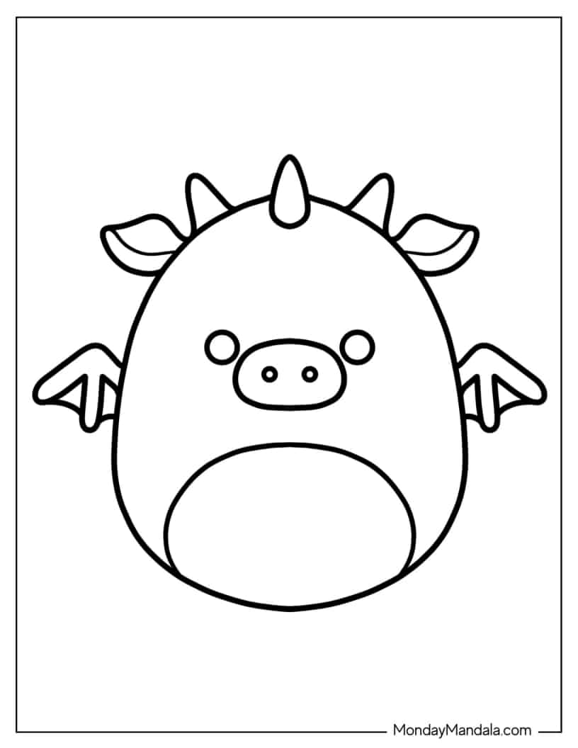 Tatiana The Dragon Squishmallow coloring page