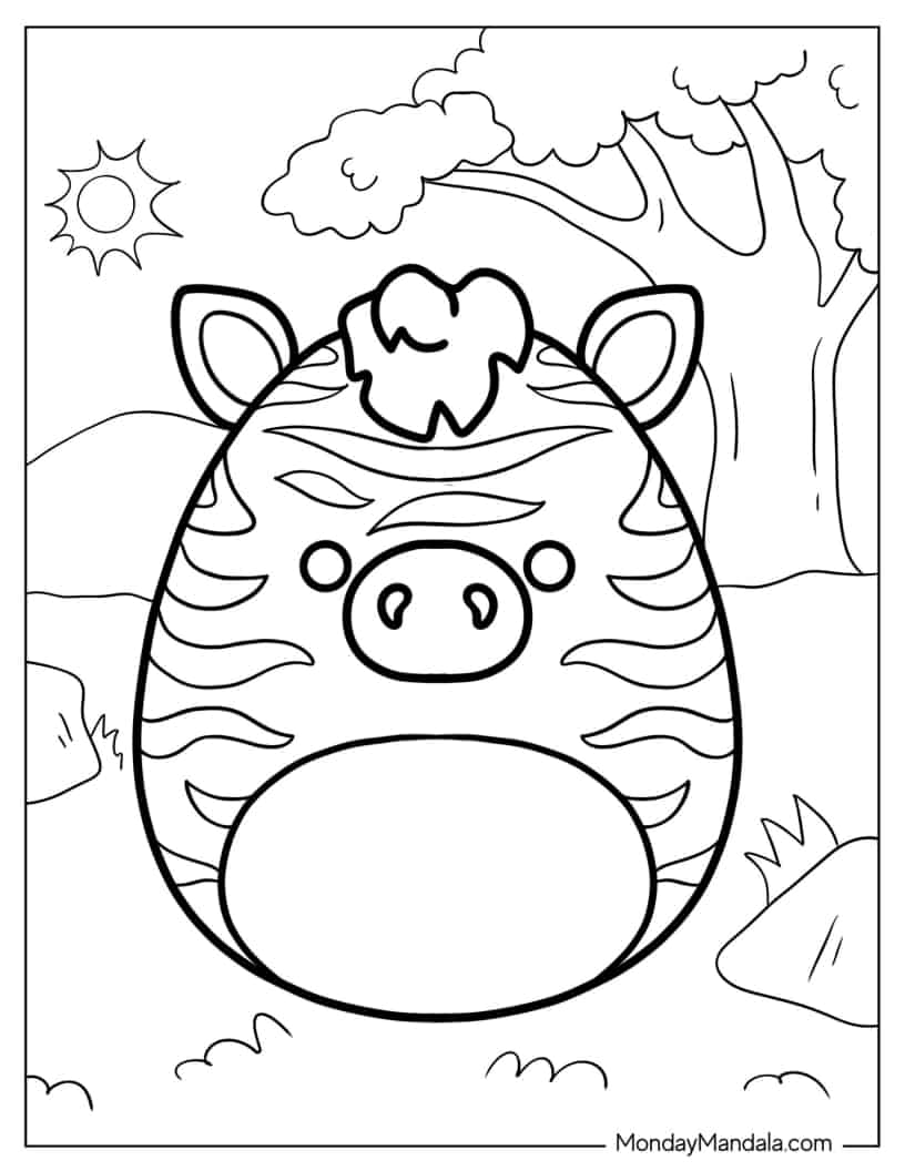 Tracey The Zebra squishmallow coloring page