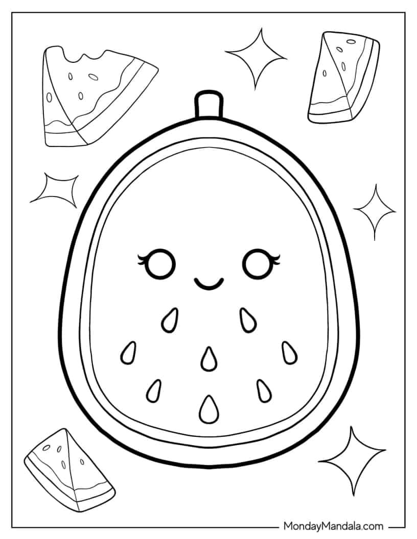 Wanda The Watermelon Squishmallow coloring page