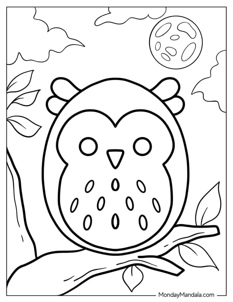 Winston The Owl Squishmallow coloring page