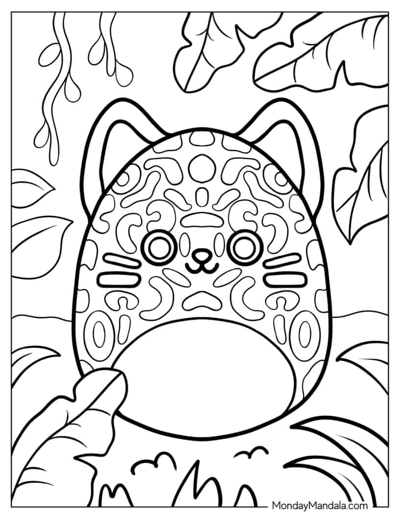Xiomara The Leopard Squishmallow coloring page