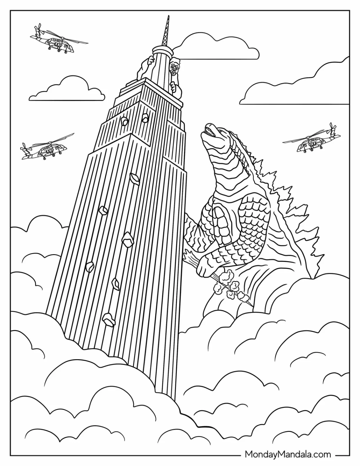 Godzilla coloring pages