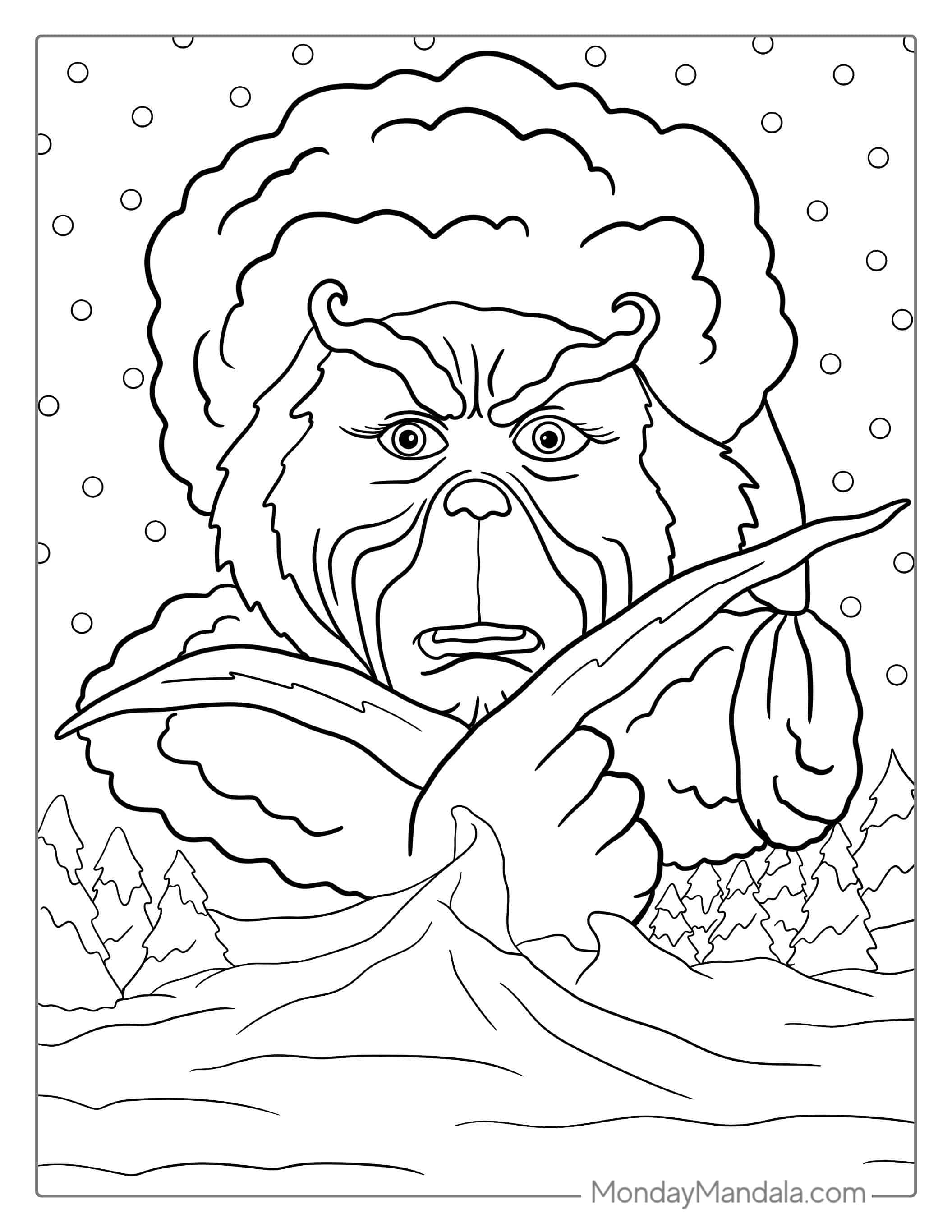 Coloring Page Of The Grinch_s Face coloring page
