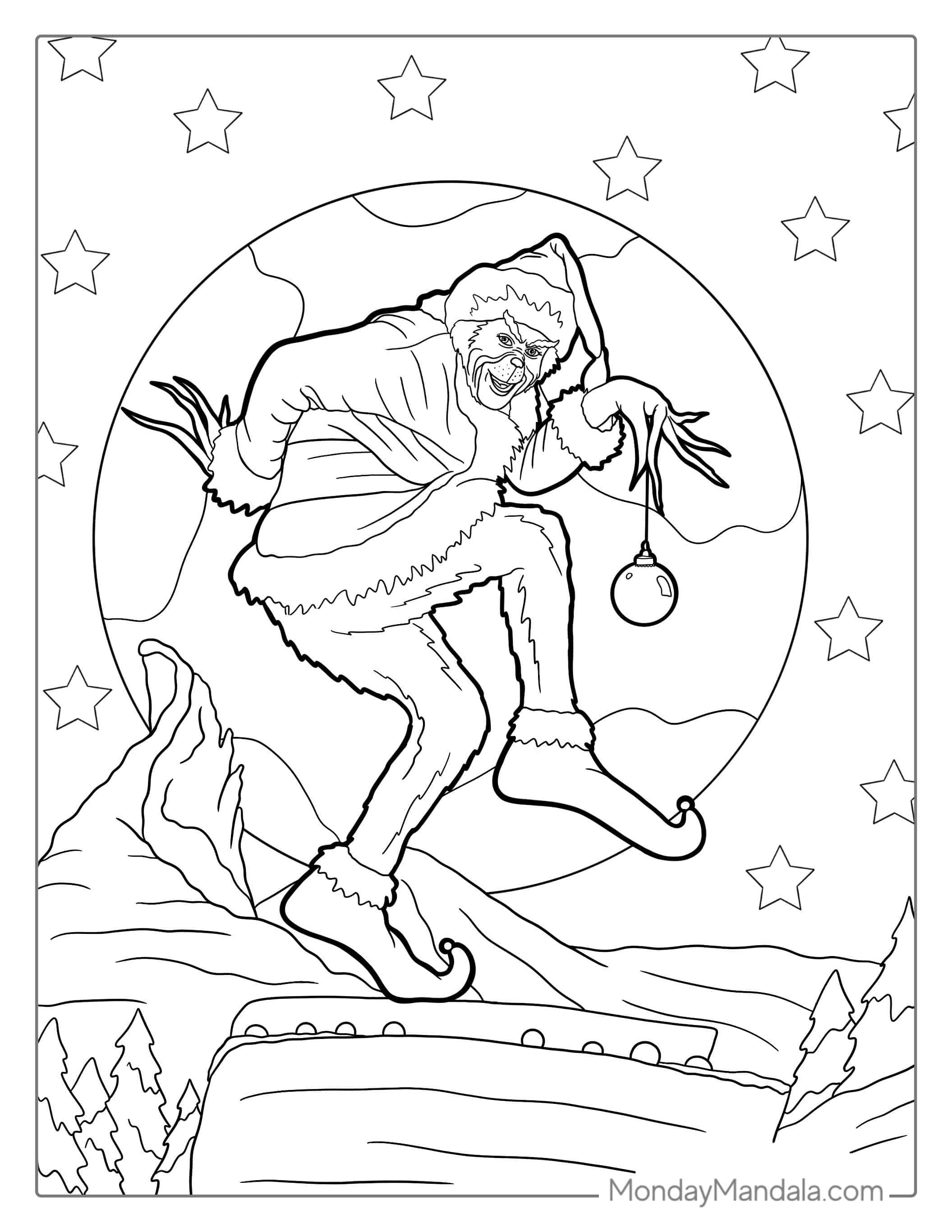 Coloring Sheet Of The Sneaky Grinch coloring page — printable line art