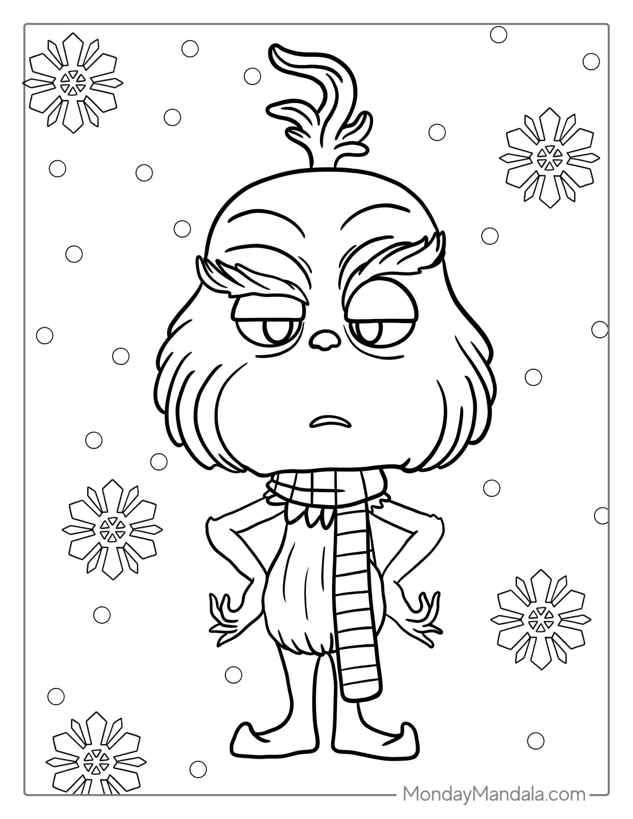 Cute Baby Grinch Coloring Sheet coloring page — printable line art