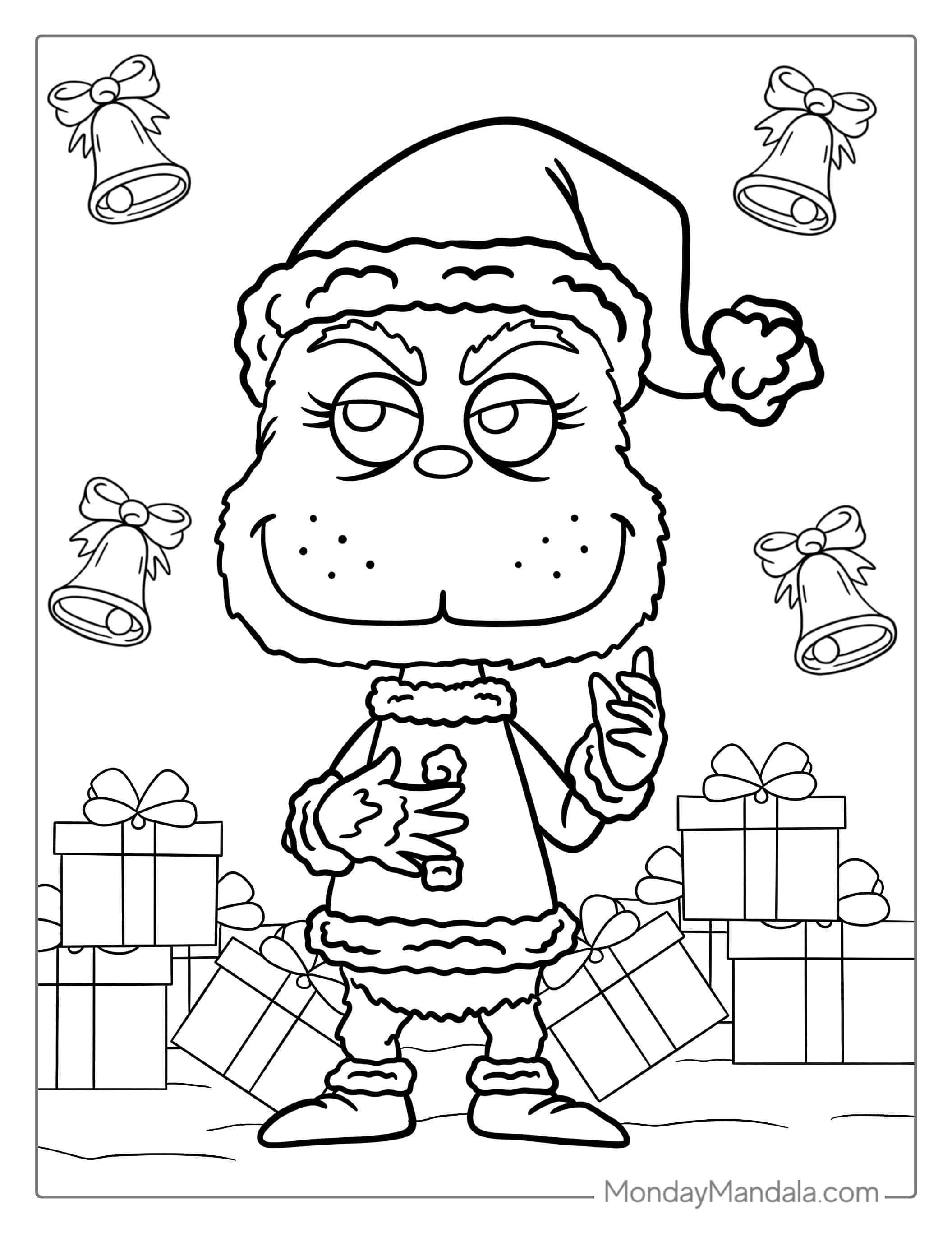 Cute Funko Pop Grinch Coloring Sheet coloring page — printable line art