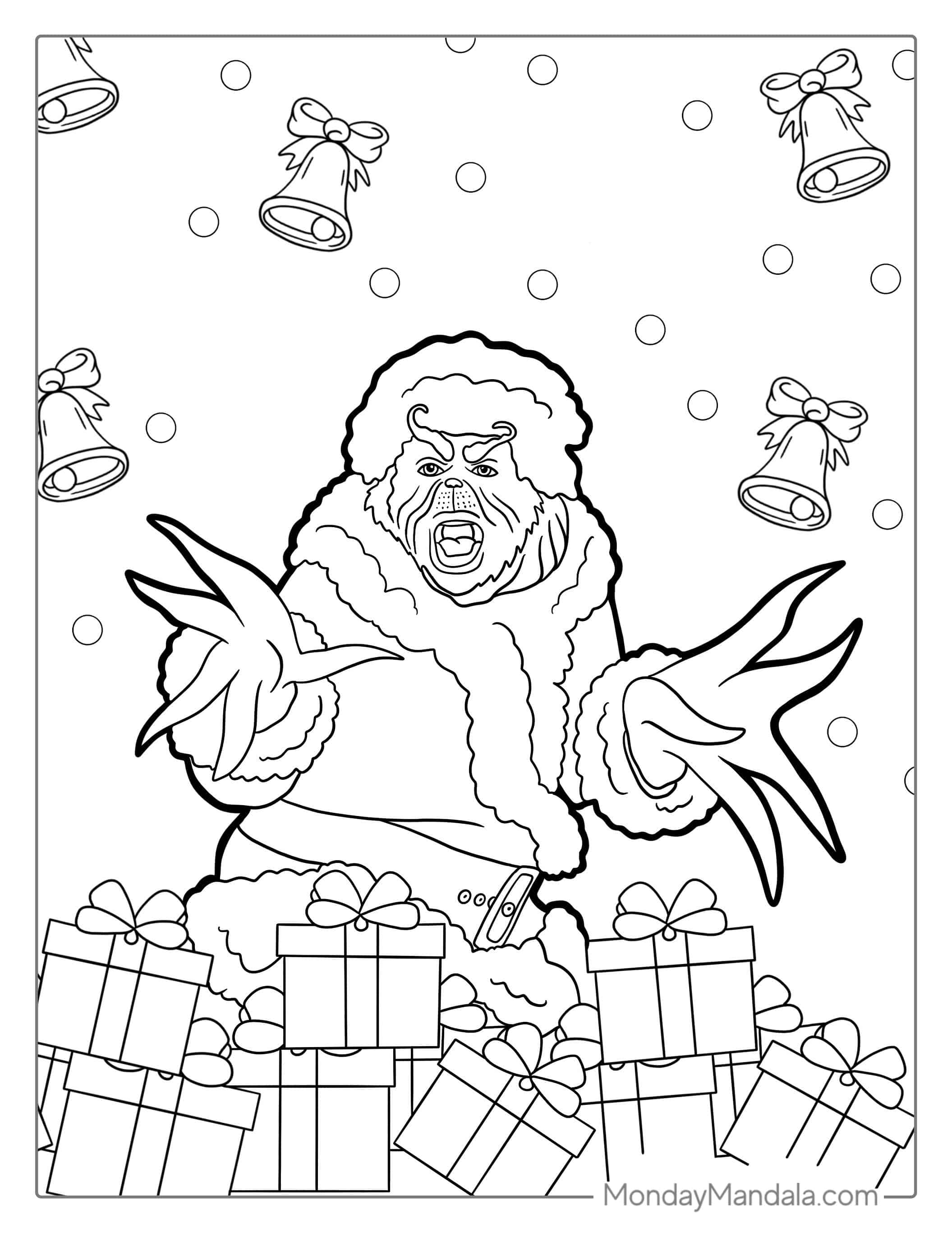 The Grinch Making a Funny Pose Coloring Picture coloring page — printable line art