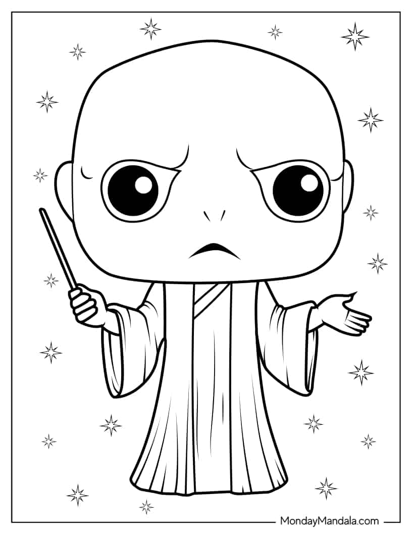 Chibi Voldemort Coloring Sheet coloring page — printable line art