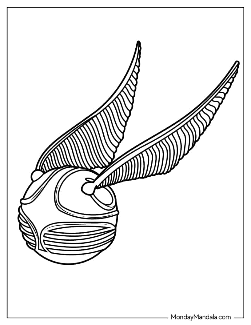 Coloring Page Of Golden Snitch coloring page — printable line art