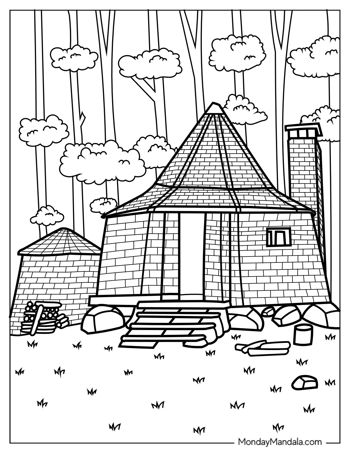 Hagrid’s Hut Coloring Page coloring page