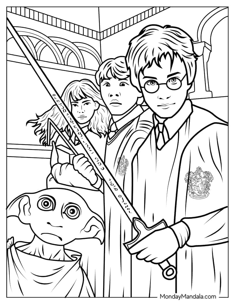 Harry Potter And The Chamber Of Secrets Poster coloring page — printable line art