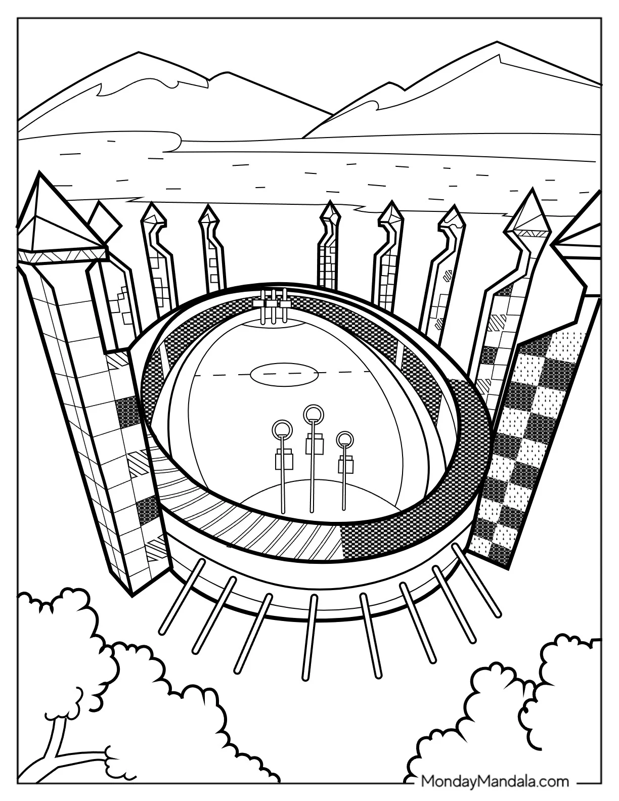 Quidditch Pitch coloring page